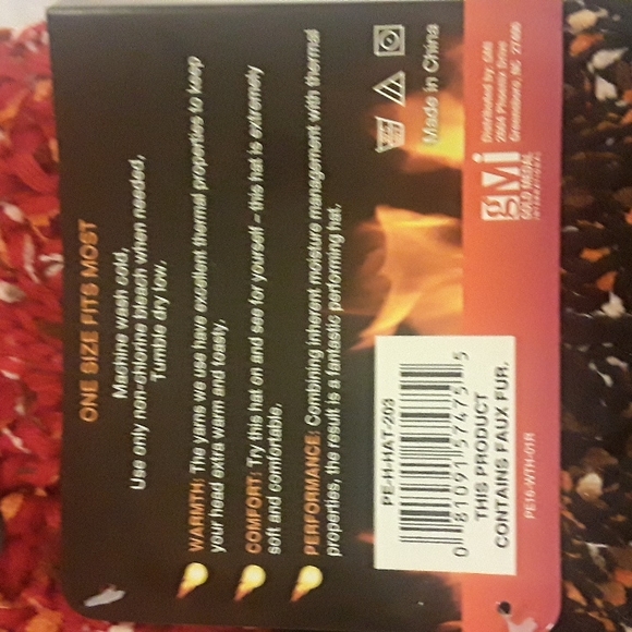 Polar Extreme.. Insulated Thermal hat/beanie..OS..Black & Red Multi color - Picture 4 of 7